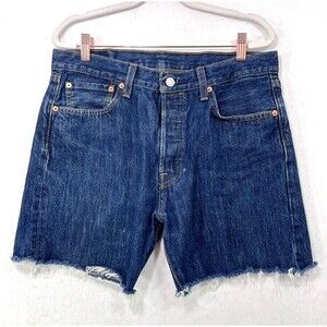 Levi's 501 Shorts Men 30 Blue Denim Cutoffs 5" Inseam Summer Casual Grunge Retro